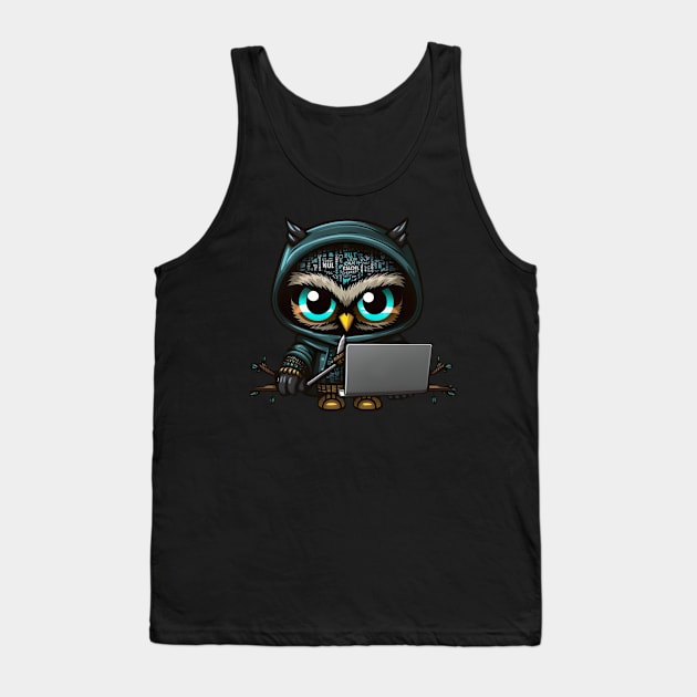 Hacker Owl Tank Top by StoneCreation